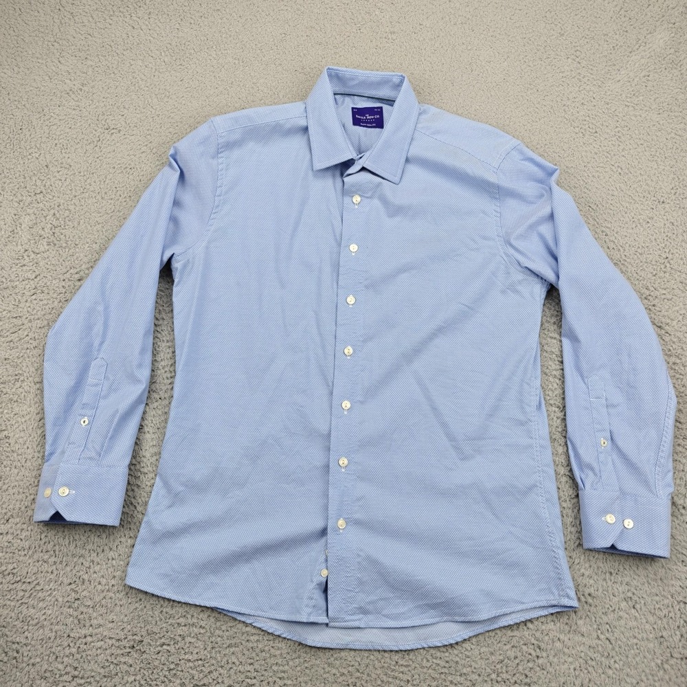 Savile Row Co‎ Dress Shirt Mens 16.5 32/33 Blue Extra Slim Fit Long Sleeve